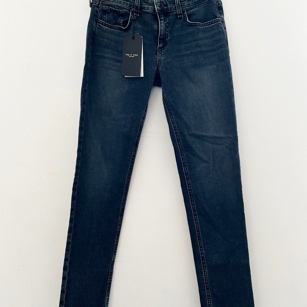 Womens Size 25 | Rag and Bone Low-Rise Slim Boyfriend Jean Ziggy Blue
